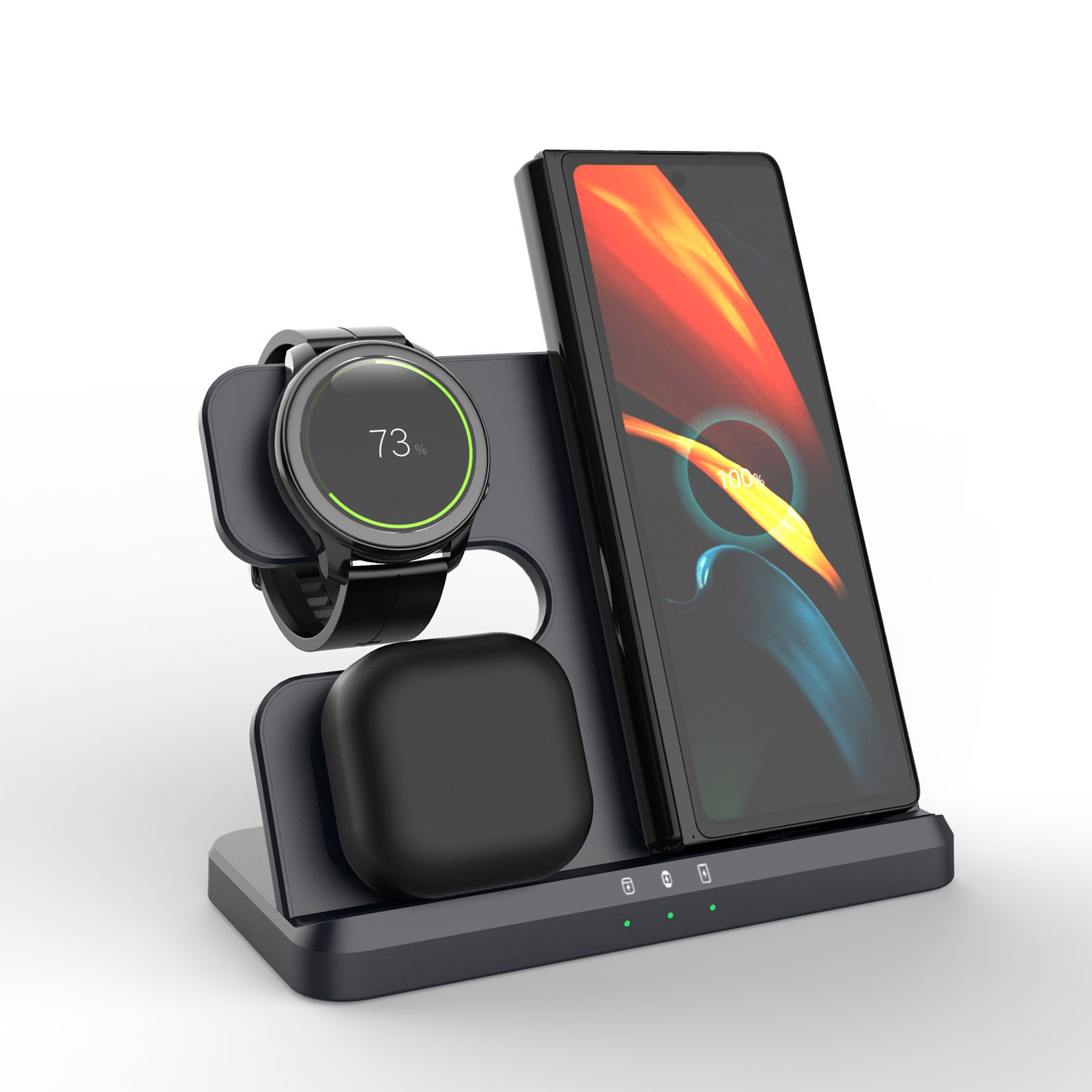 Wireless Charger 3 In 1 - Bezprzewodowa ładowarka 3 w 1, stacja
