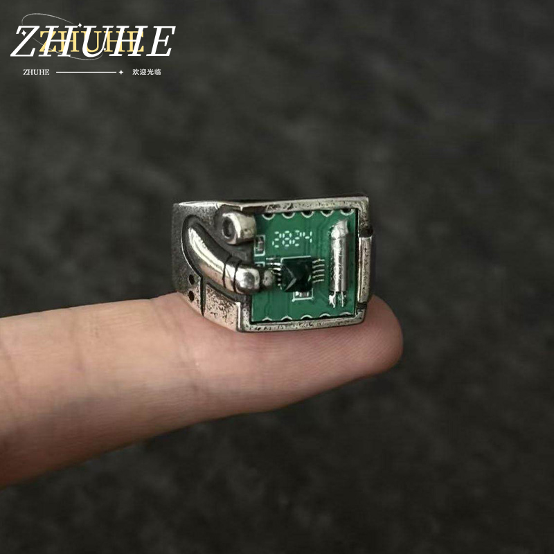 Tech Accessories Industry - Pierścionek z wzorem PCB inspirowany technologią,
