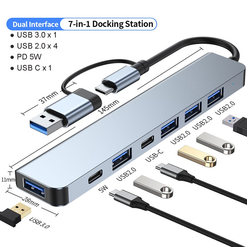 Usb Hub 7 Port - Adapter USB-C 7 w 1 z
