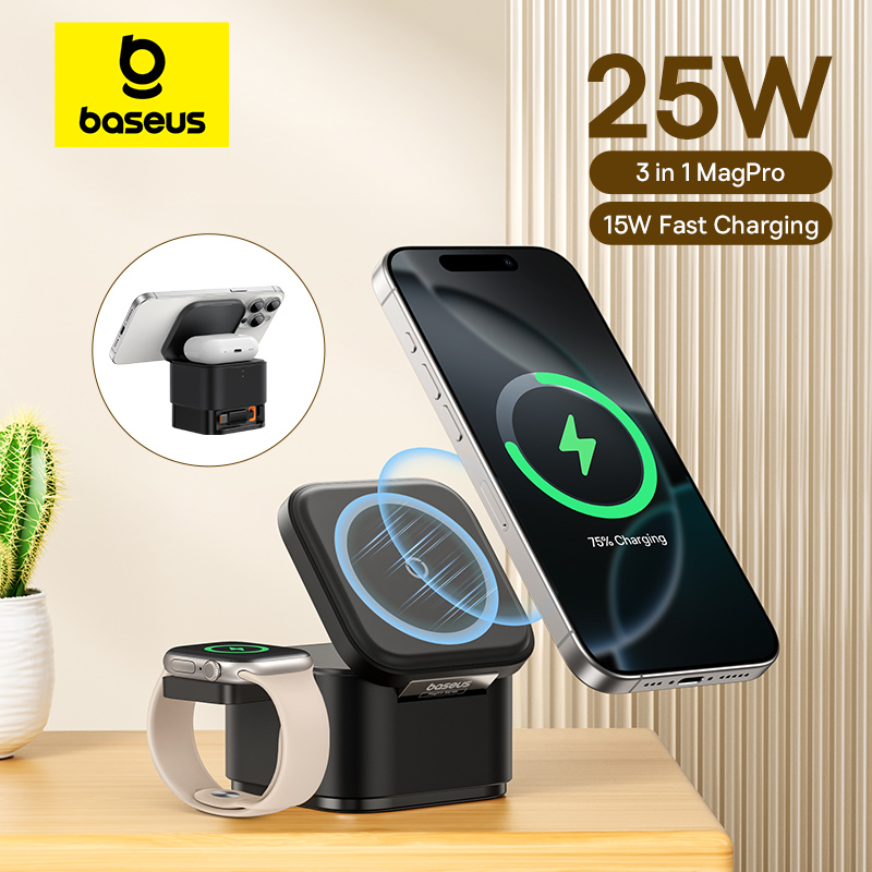 Wireless Charger 3 In 1 - Baseus 3 w 1 Magnetyczna Bezprzewodowa