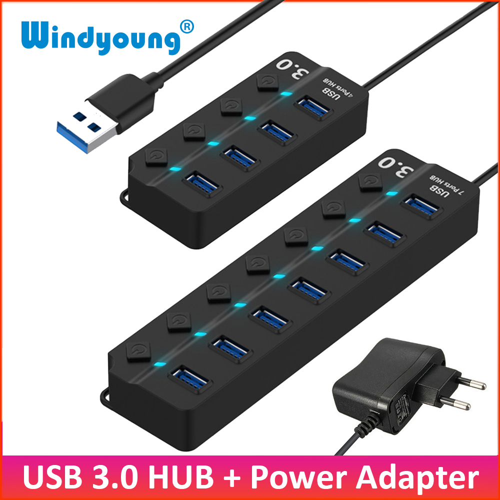 Usb Hub 7 Port - Koncentrator USB 3.0 4/7 portów Superszybki