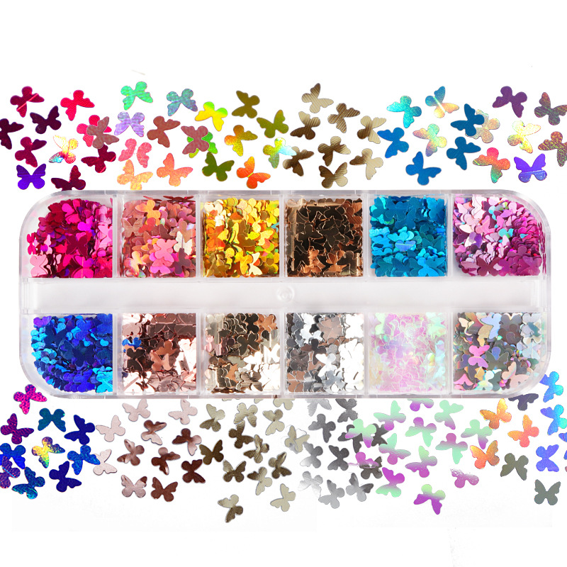 Tech Accessories Store - Mix kolor fluorescencyjny motyl brokat przedłużanie