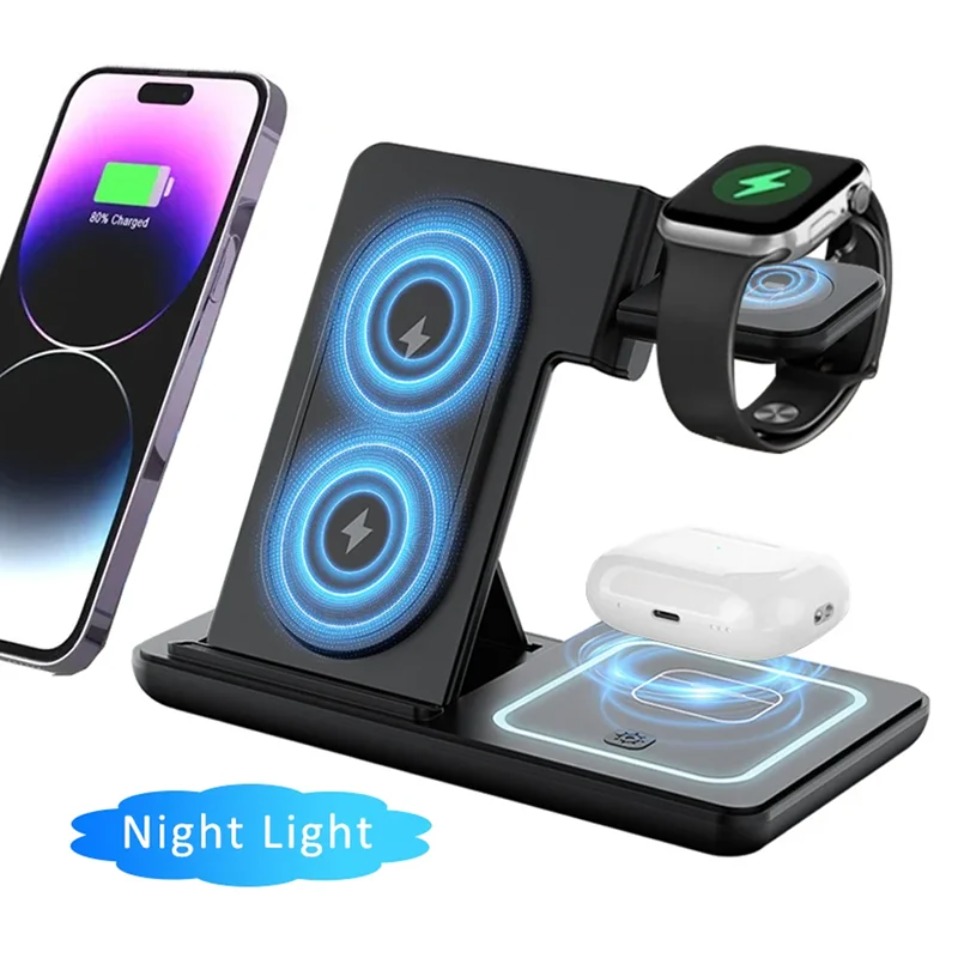 Wireless Charger 3 In 1 - Nocna lampka LED 3 w 1