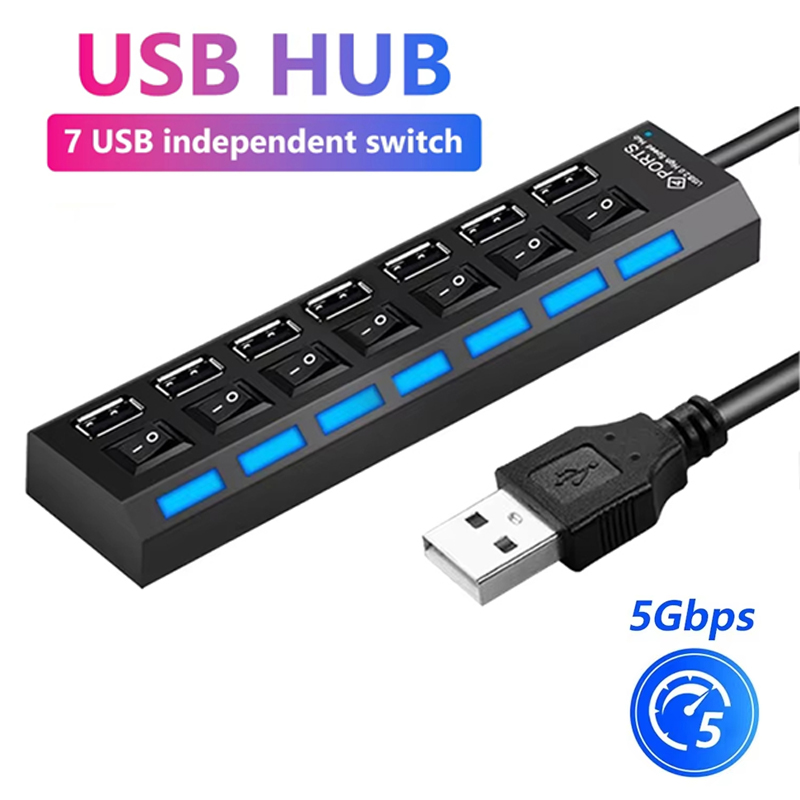 Usb Hub 7 Port - Rozdzielacz USB 2.0 z 7 portami