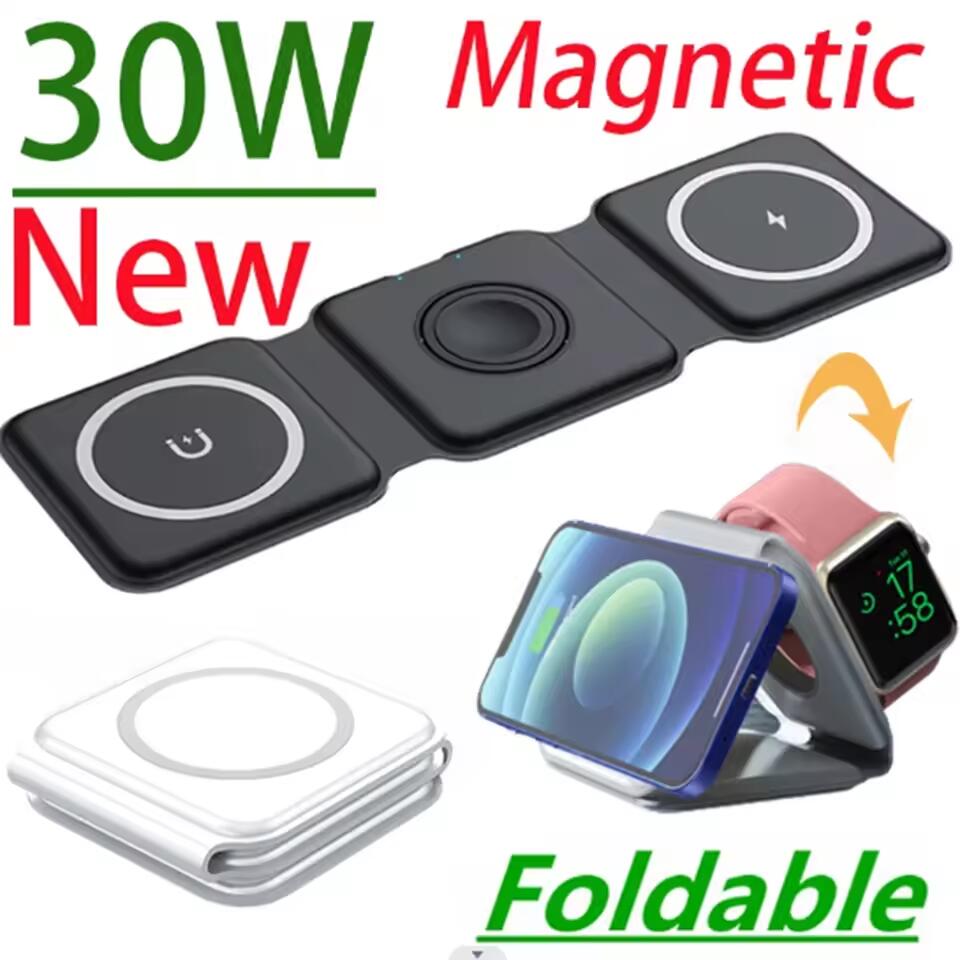 Wireless Charger 3 In 1 - Przenośna magnetyczna bezprzewodowa ładowarka 3 w