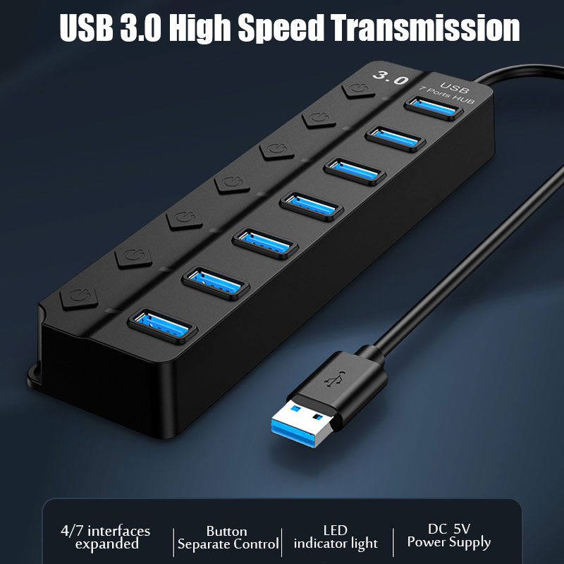 Hub USB 3.0 7 w 1, rozdzielacz – Usb Hub 7 Port recenzja i cena