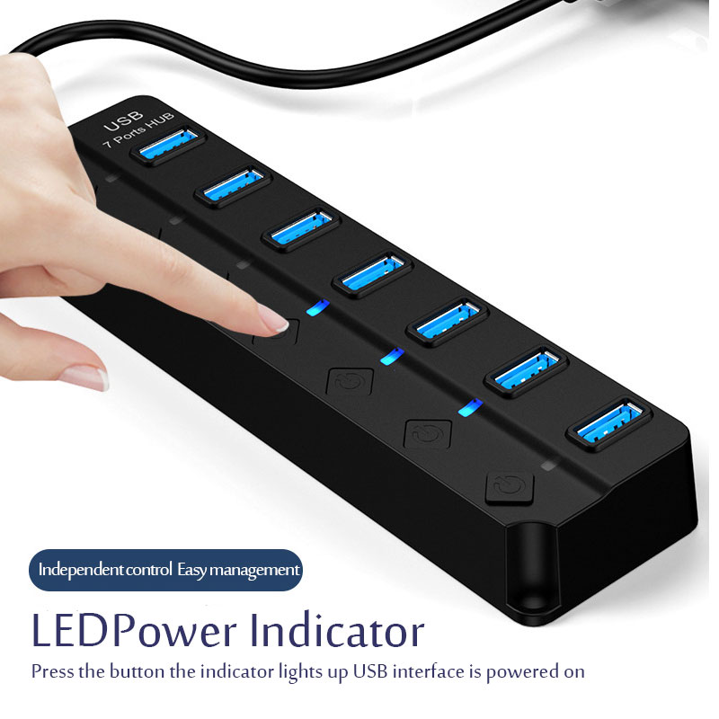 Hub USB 3.0 7 w 1, rozdzielacz – Usb Hub 7 Port recenzja i cena