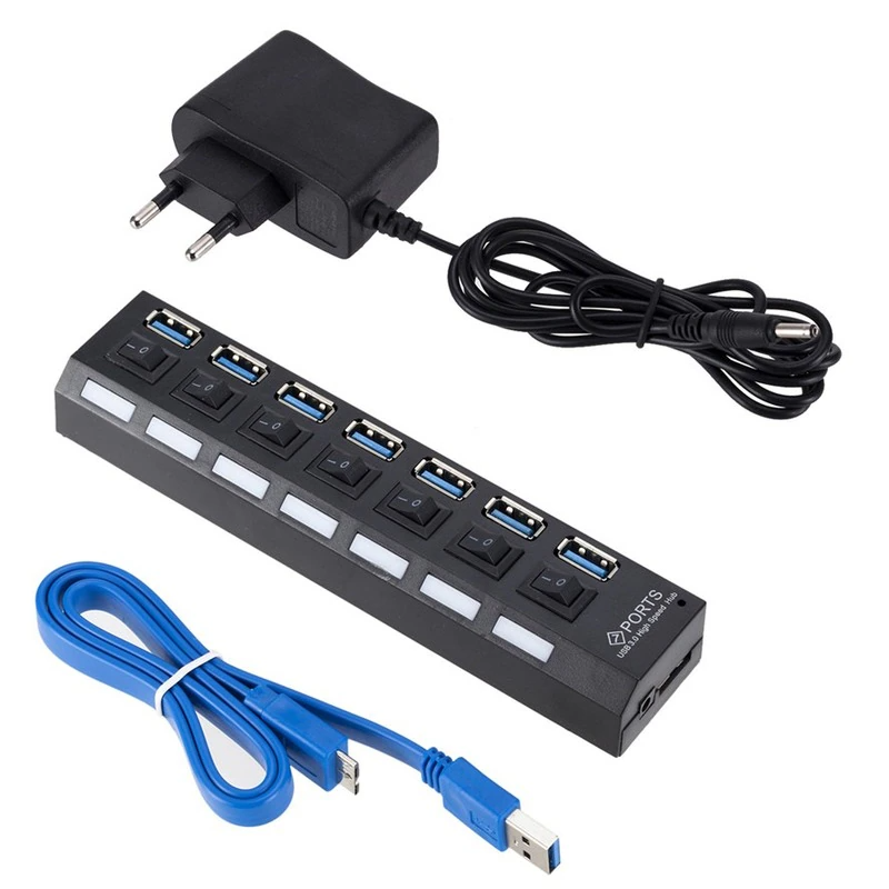 Hub USB 3.0 GRWIBEOU, rozgałęź – Usb Hub 7 Port recenzja i cena