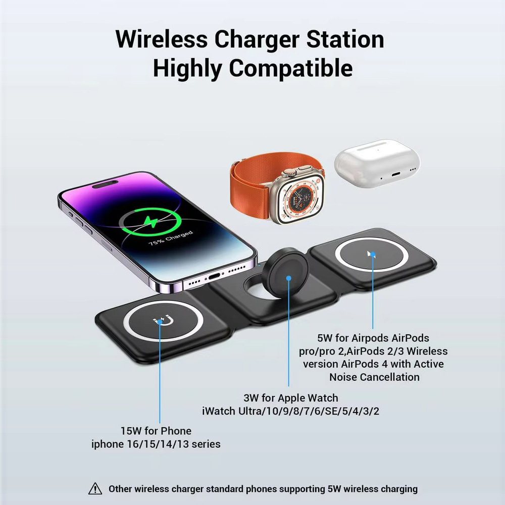 Magnetyczna składana ładowarka – Wireless Charger 3 In 1 recenzja i cena