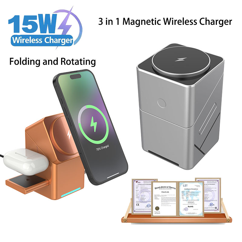 Stacja dokująca bezprzewodowa  – Wireless Charger 3 In 1 recenzja i cena