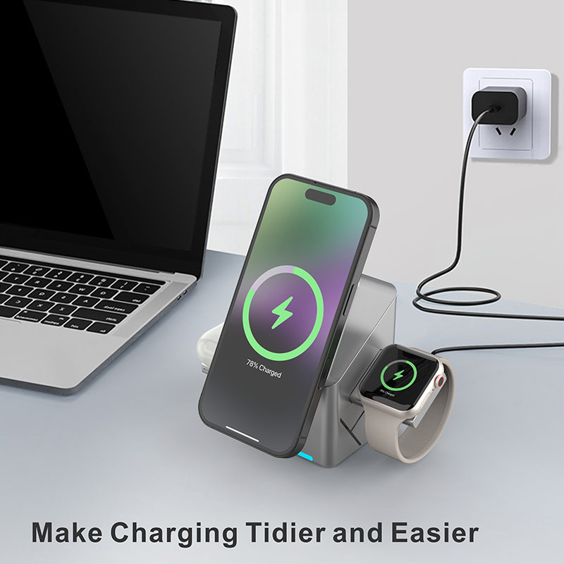 Stacja dokująca bezprzewodowa  – Wireless Charger 3 In 1 recenzja i cena