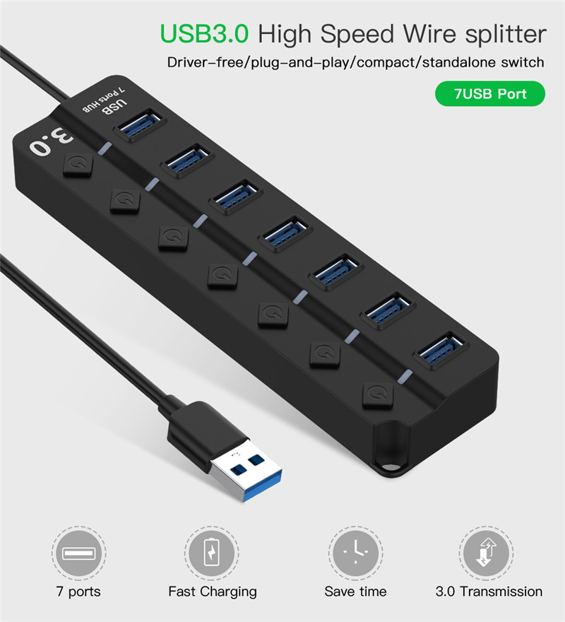 Koncentrator USB 3.0 4/7 portó – Usb Hub 7 Port recenzja i cena