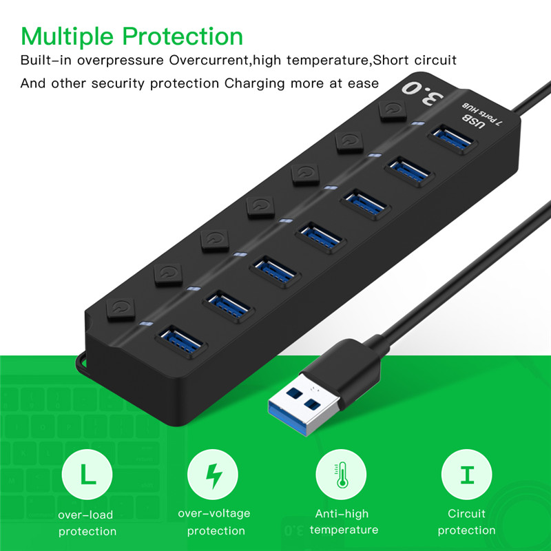 Koncentrator USB 3.0 4/7 portó – Usb Hub 7 Port recenzja i cena