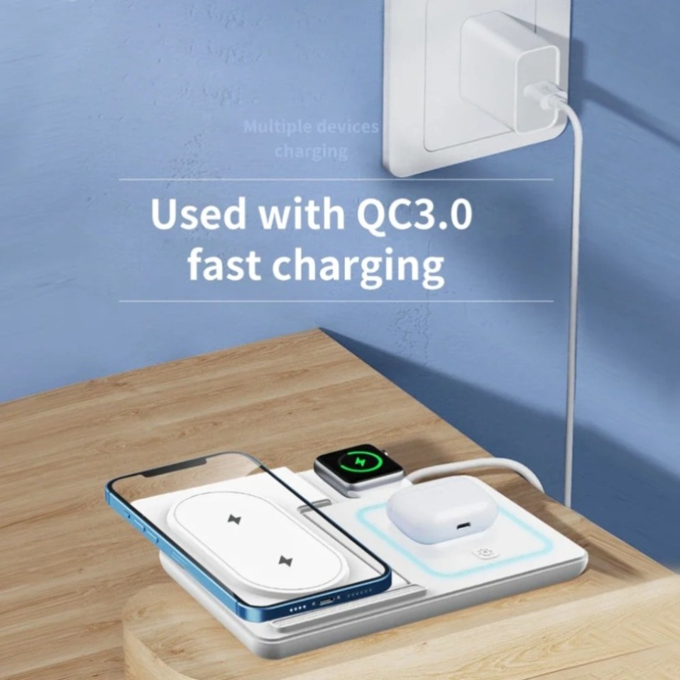 Nocna lampka LED 3 w 1 z bezpr – Wireless Charger 3 In 1 recenzja i cena