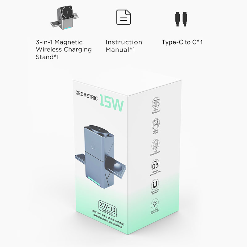 15W Dotykowa, obrotowa, magnet – Wireless Charger 3 In 1 recenzja i cena
