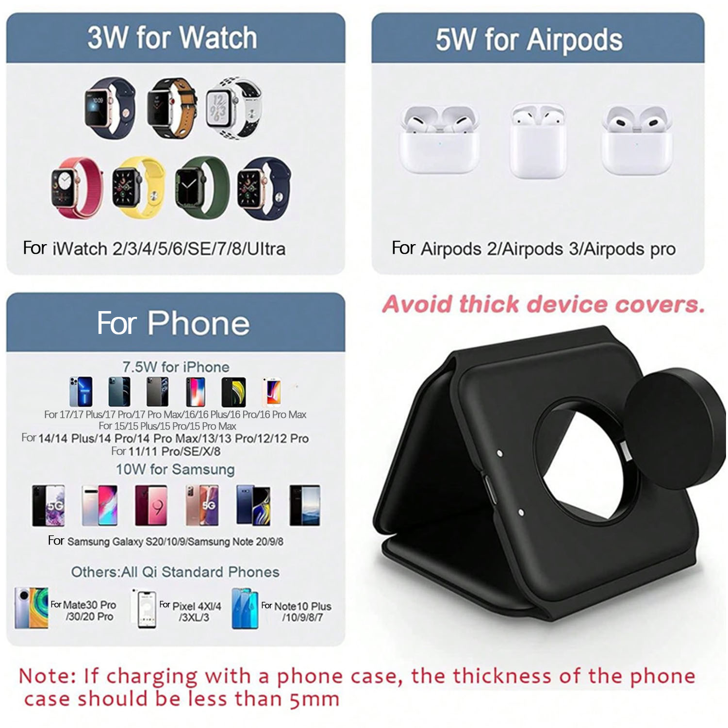 Bezprzewodowa stacja ładująca  – Wireless Charger 3 In 1 recenzja i cena