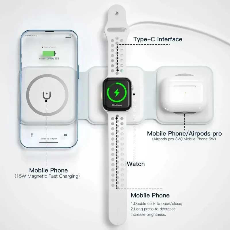 Przenośna magnetyczna bezprzew – Wireless Charger 3 In 1 recenzja i cena